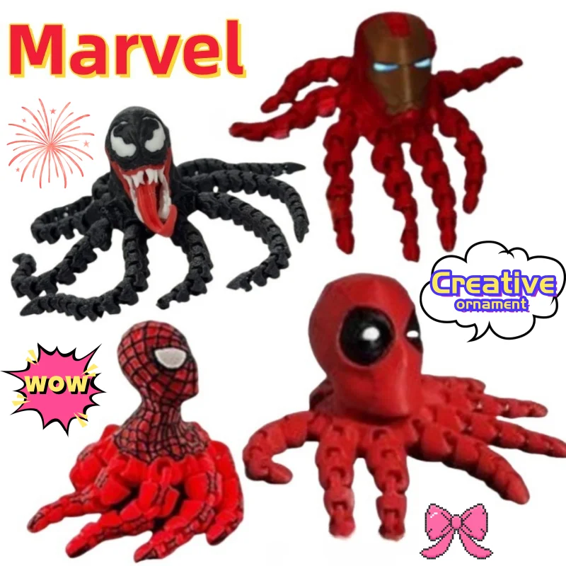 Фото Marvel Мстители Человек-паук Venom аниме двумерные игрушки фигурки для мальчиков высококачественное украшение для рабочего стола подарки на день рождения №1