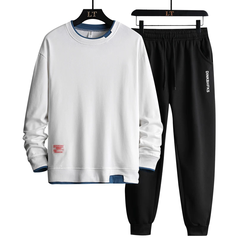 

Мужские комплекты с капюшоном, модный искусственный свитшот из двух предметов, мужская спортивная одежда, пуловеры, уличная одежда в стиле ...