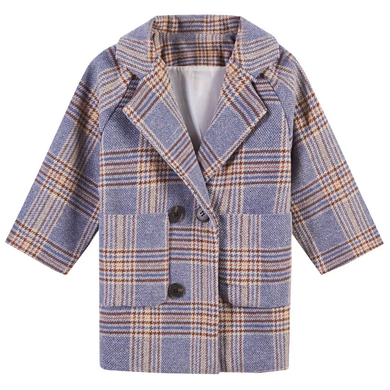 

2022 Boys coats spring autumn jackets for 4-12year fashion kids boys plaid jackets casual turn down collar coats solid color