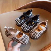 spring autumn girls shoes plaid princess shoes white black children flats kids shallow shoes baby single shoes toddlers loafers
