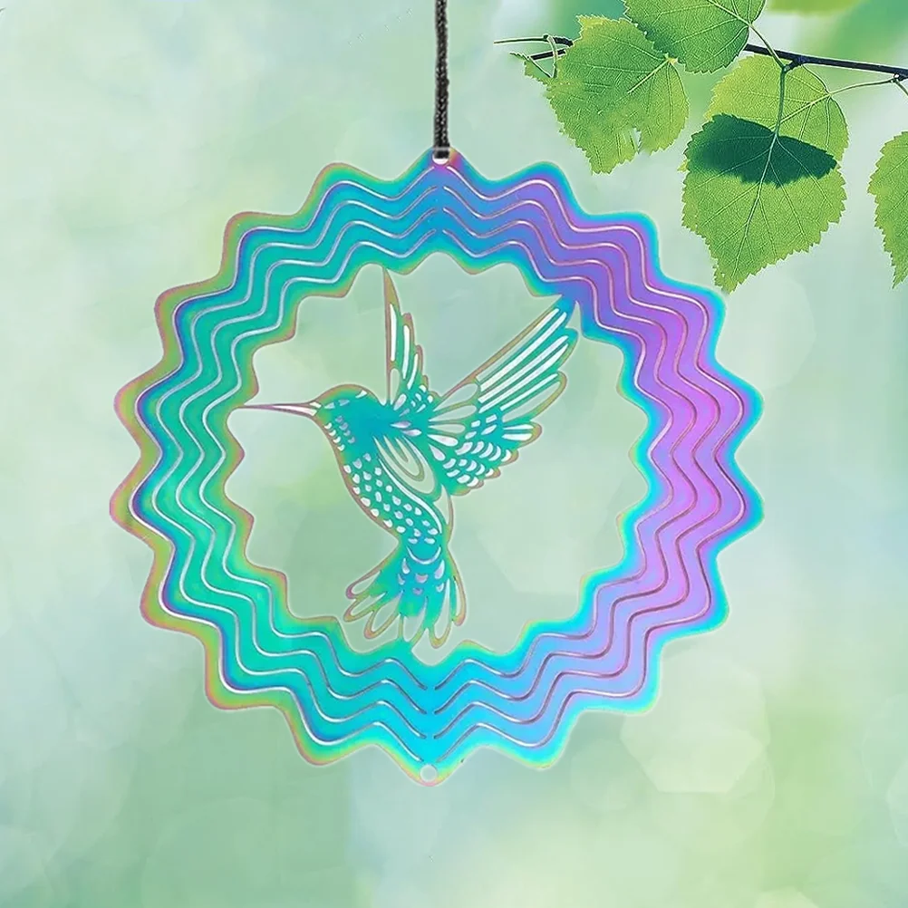 Радужный вращающийся колокольчик декор в виде колибри украшение блесны для