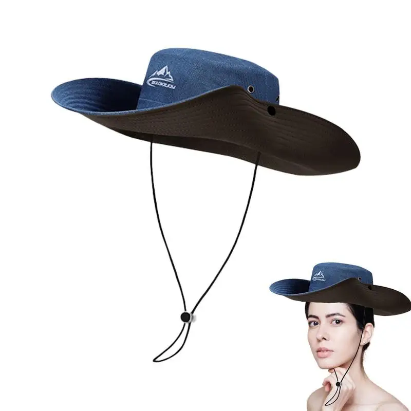 

Bucket Hats For Men Sun Hats For Women UV Protection Wide Brim Lightweight Sun Protection With Windproof Rope For Mountaineering