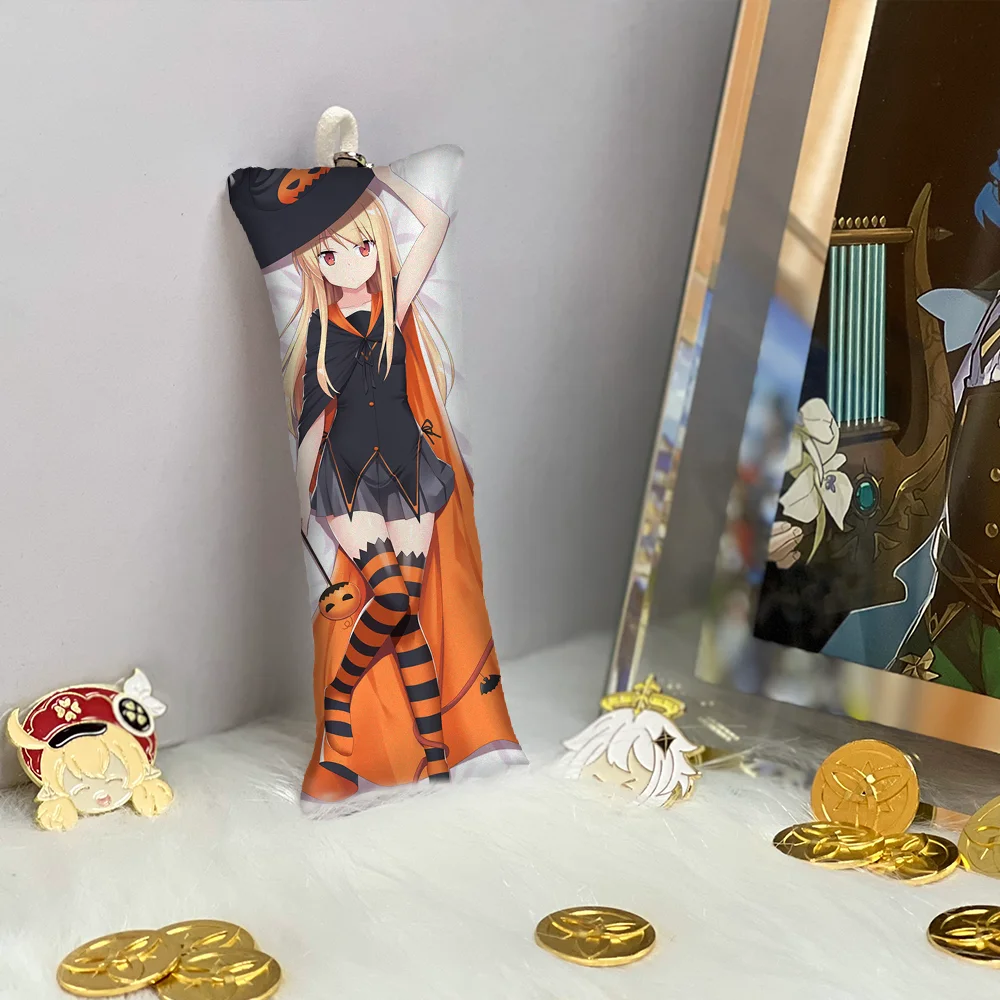 

Shiina Mashiro Key Chain Mini Dakimakura Pendant The pet girl of Sakura Anime Accessories Keyring Body Pillow 2 Side Bag Pendant