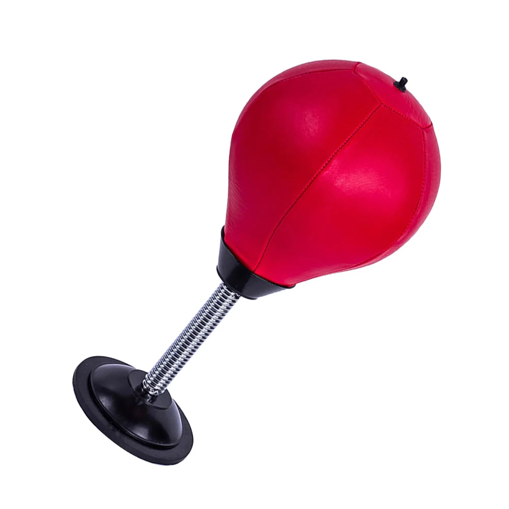 

1pc Desktop Plastic Punching Bag Small Suction Cup Boxing Ball Mini Ball for Home or Office (Red Boxing Ball + Red