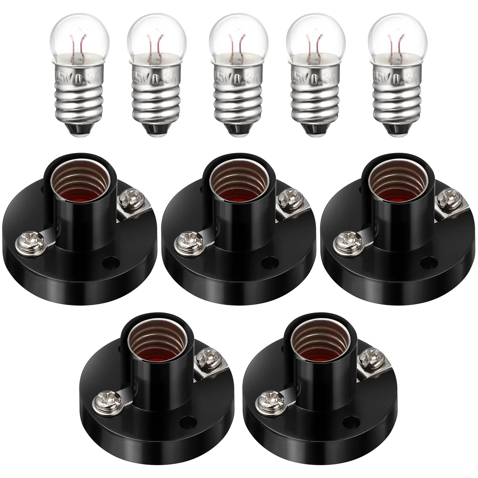 

Mini Light Bulbs Screw Lamp Holder Socket E10 Holders Bracket Base Plastic Student