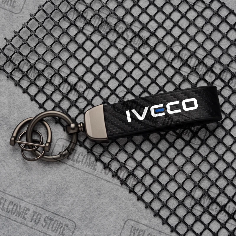 

Для IVECO Daily Fidato ‌ Stralis Trakker EuroCargo LOGO из углеродного волокна, кожаный автомобильный брелок с пряжкой в форме подковы, ювелирные аксессуары