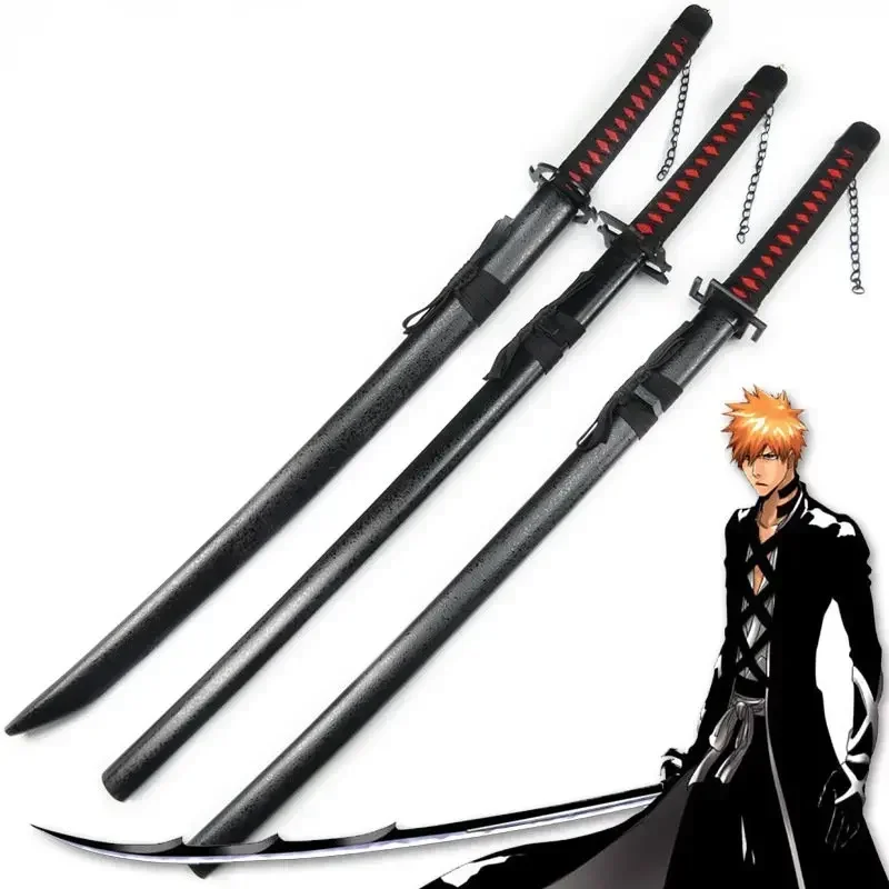 [Забавный] 100 см косплей аниме Bleach оружие Ichigo Kurosaki Tensa Zangetsu Zanpakuto деревянный меч