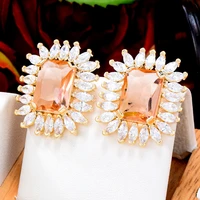 kellybola luxury square clear earrings high quality cubic zirconia european wedding party show best gift jewelry new original