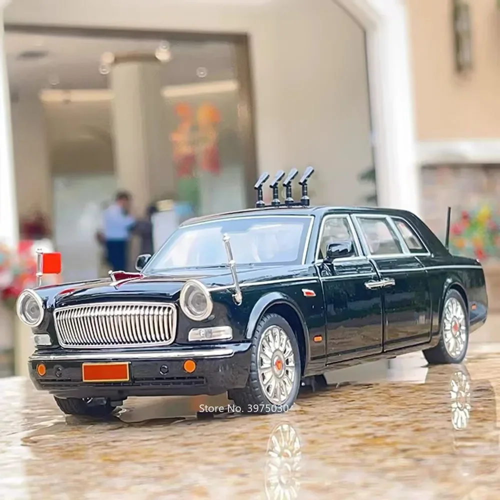 Масштаб 1:24 HongQi игрушки из сплава модели автомобилей 70-летие военный парад со