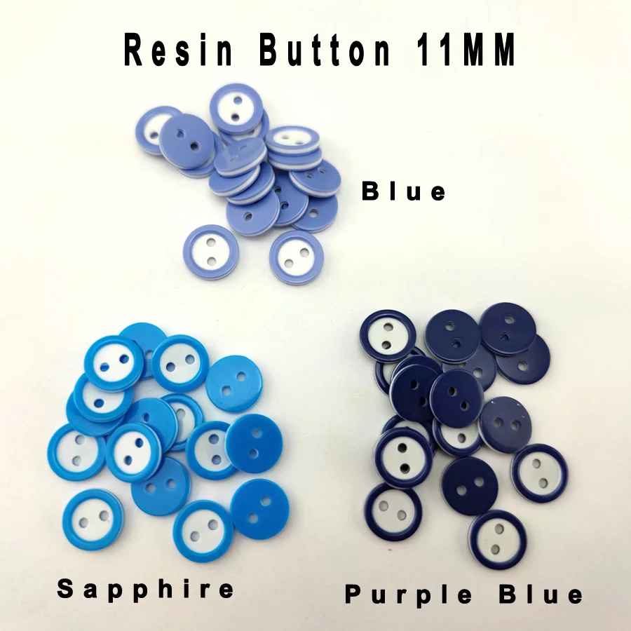 

100PCS Blue Line Resin Buttons 11MM Decorative Coat Sewing Clothes Accessory Shirt Button R-1132x