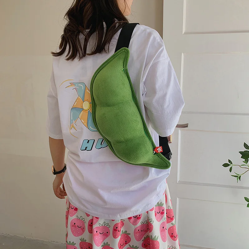 

Women Personality small bag 2023 girl fashion funny pea INS shoulder bag waist chest bag