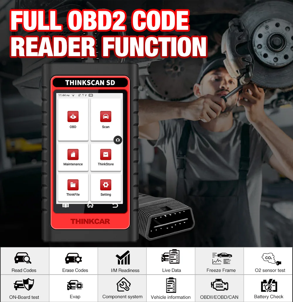 THINKCAR ThinkScan SD6 ABS SRS ECM TCM BCM IC OBD2 сканер с 28 сбросами (5 бесплатных дополнительных) IMMO