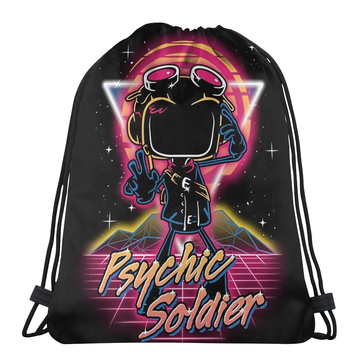 

Retro Psychic Soldier Psychonauts Sasha Nein Game Print Drawstring Storage Backpack Teenager Travel Bag Multi-function Pocket