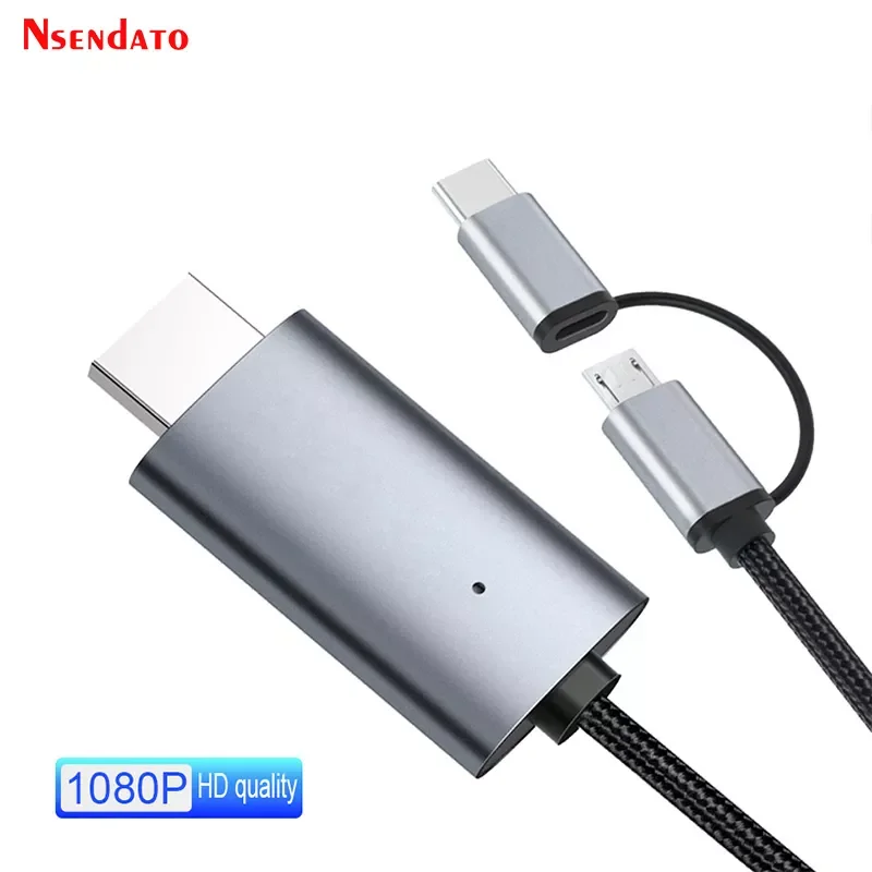 

NEW2023 Mirascreen LD39 1080P USB to HDMI-compatible Cable Converter Type C Micro Android 5.0 and Above Cell Phone to HDMI TV Ad
