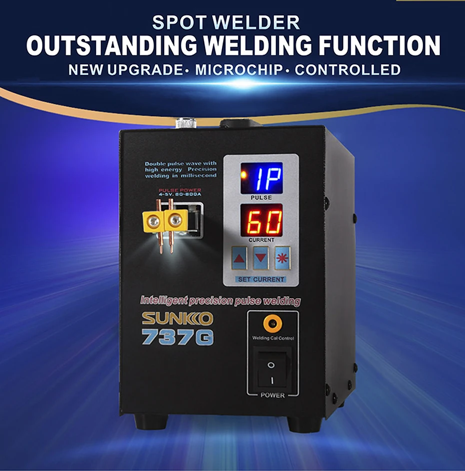 Точечный сварочный аппарат SUNKKO 737G Аккумуляторный Импульсный 18650 кВт может