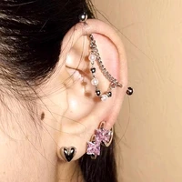 stainless steel industrial piercing earrings deconstructed barbell helix ear studs body piercing cartilage 16g ear pierc bar 1 2