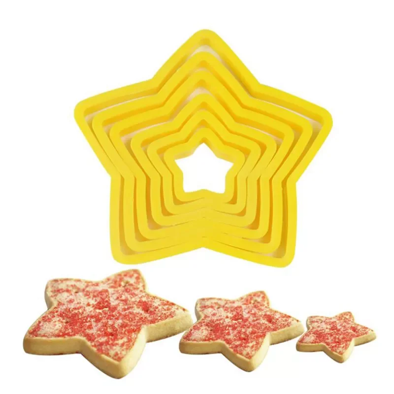 

Christmas tree cookie cutter mold Five-pointed star shape cake cookie cutter mold 3D cake decoration tool baking mold