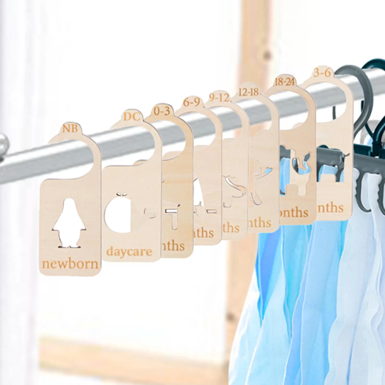 

8 шт., деревянные разделители для детской одежды