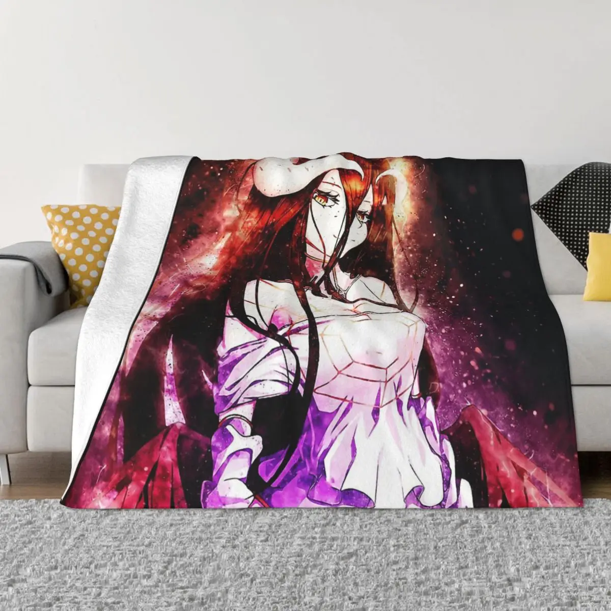 

Overload Over Lord Ainz Ooal Gown Anime Blankets Coral Fleece Plush Decoration Bedroom Bedding Couch Bedspread