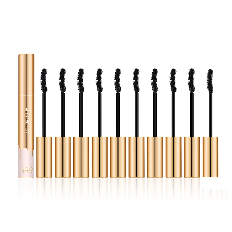 

O.TWO.O 3D Mascara Lengthening Black Lash Eyelash Extension Eye Lashes Brush Gold Color Mascara Makeup Kit 10pcs/set