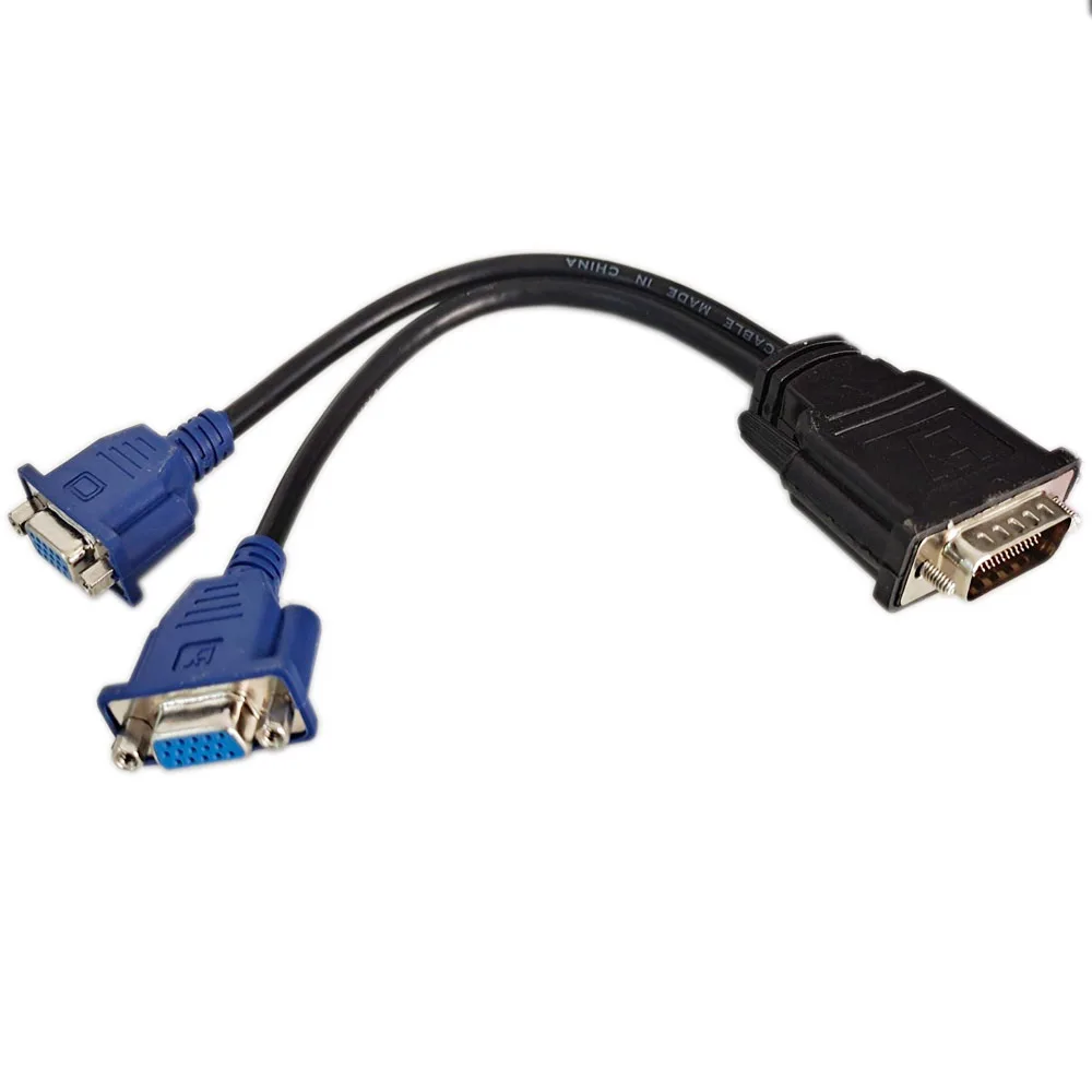 DMS-59 59 Pin к 2VGA штекер к гнезду Y разветвитель видеокабель адаптер для компьютерной видеокарты 59Pin DVI к Dual VGA 25 см