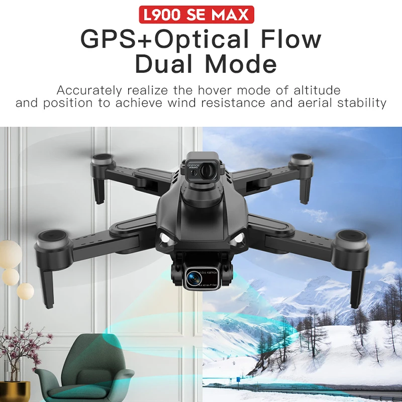L900 Pro SE MAX GPS Дрон 4K профессиональная двойная HD камера 5G FPV 360 ° Предотвращение