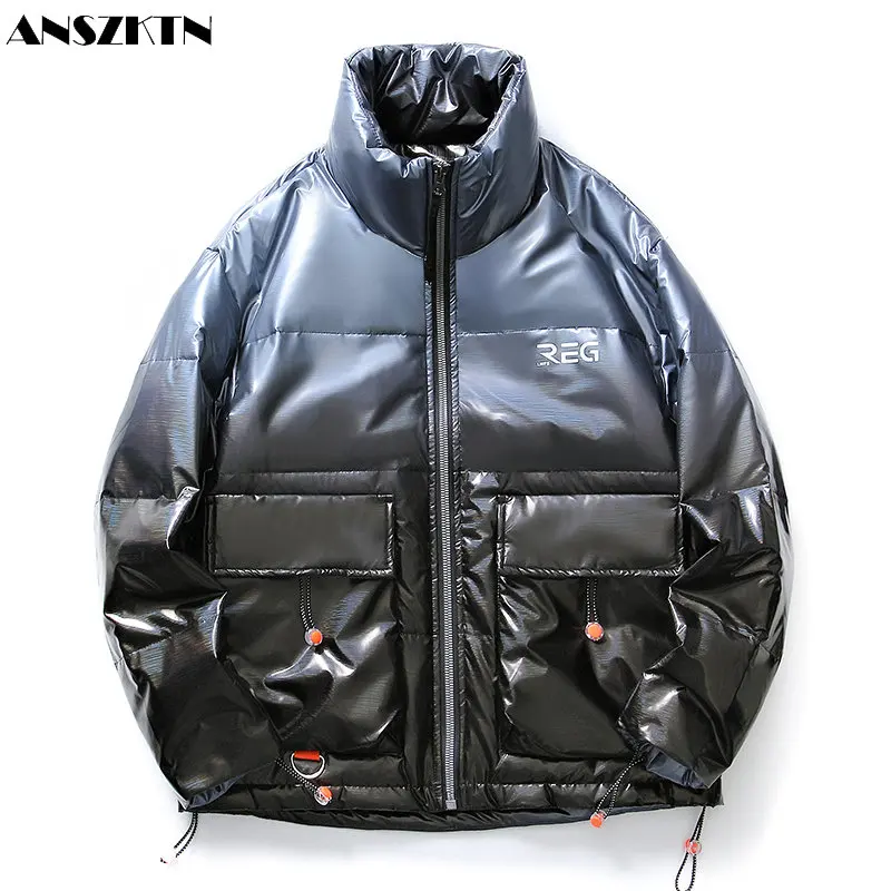 

ANSZKTN The new thickened warm short winter trend hooded coat couples down jacket