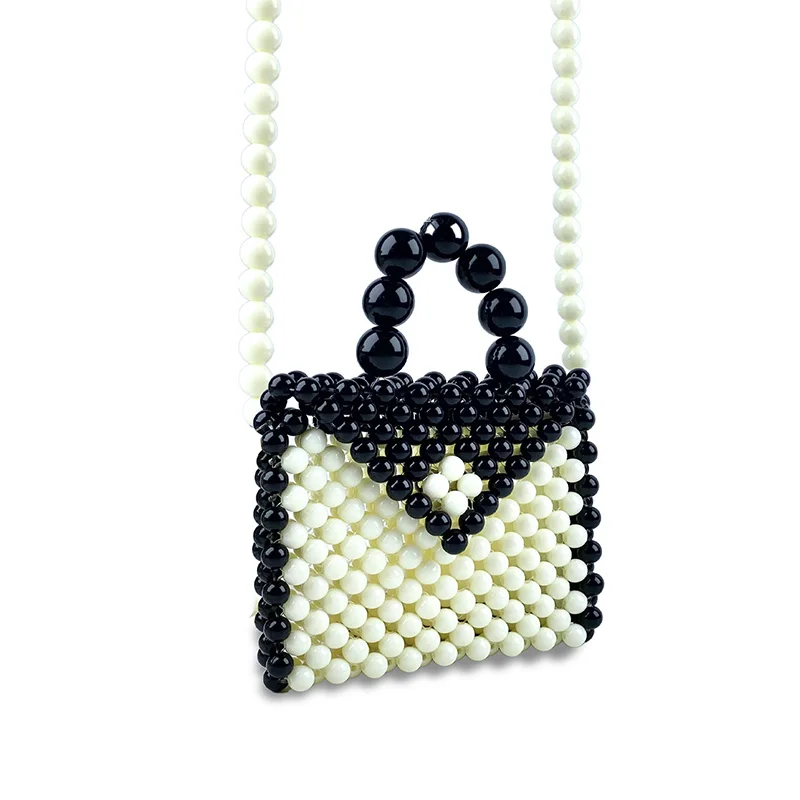 Модная мини-квадратная сумка через плечо контрастного цвета с украшением из