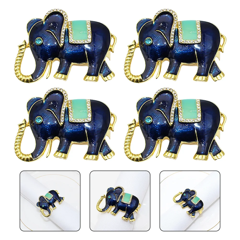 

Napkin Ring Serviette Holder Elephant Buckle Animal Christmas Rustic Wrap Metal