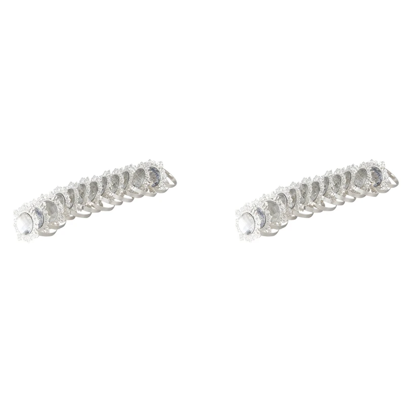 

24 Pieces Napkin Rings Napkin Holder Wedding Banquet Dinner Decor Silver
