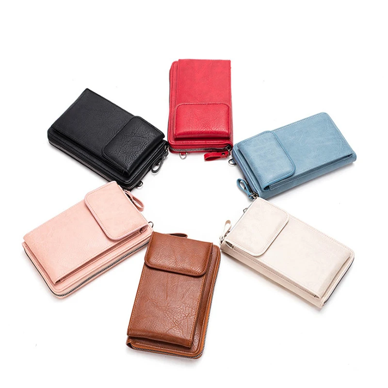 

Small Cell Phone Bag 2023 Women's Bag Fashion Crossbody Bag Hasp Shoulder Strap for Handbag Luxury PU Leather Card Holder