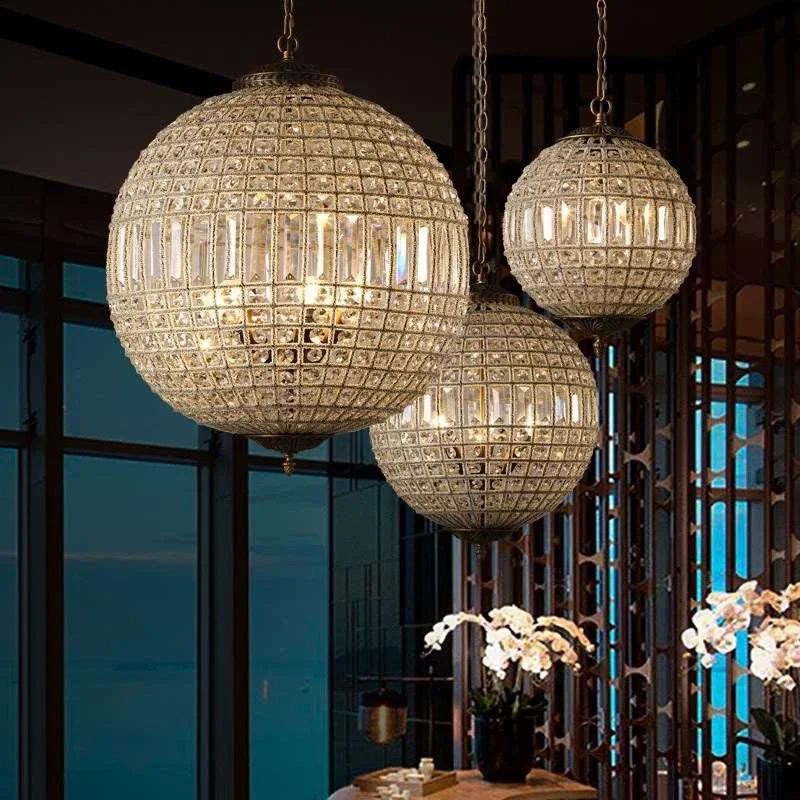 

Комнатный Декор средневековая французская светодиодная художественная люстра Подвесная лампа освещение Дворцовый стиль K9 кристалл ретро роскошный шар для украшения гостиной