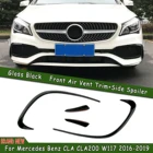 Передний бампер для Mercedes-Benz CLA C117 W117 2016-2019, отделка вентиляционного отверстия, черная противотуманная светильник РА, впускной капот, сплиттер для бровей, спойлер, губа