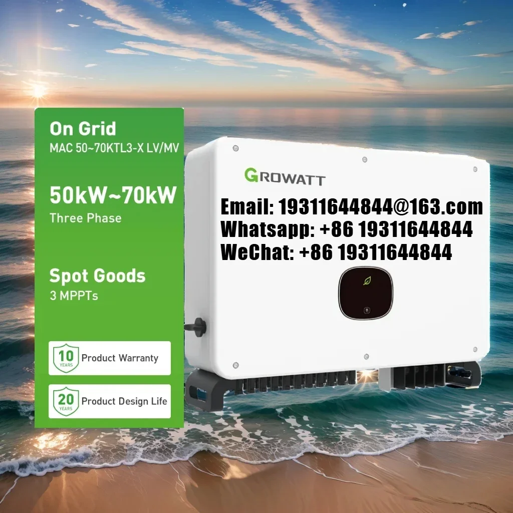 Growatt Mac 50ktl3-x Lv/Mac 60ktl3-x Lv Солнечный инвертор 3-фазный солнечный Solax Потройная батарея
