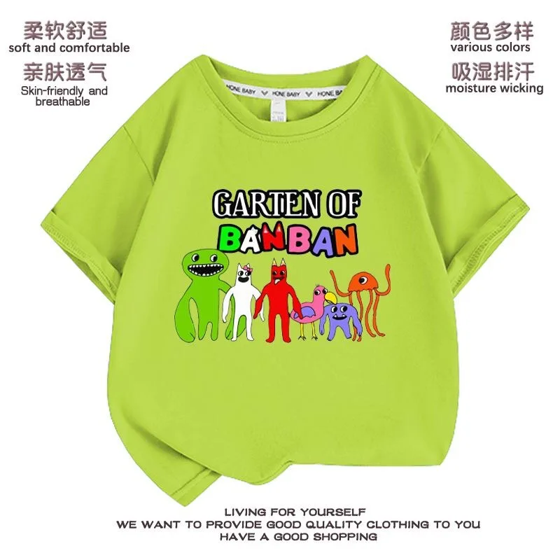

Garten of Banban Short-sleeved T-shirt Children's Cartoon Cotton Top Summer Trendy Clothes Baby Fashionable Half-sleeve Trendy