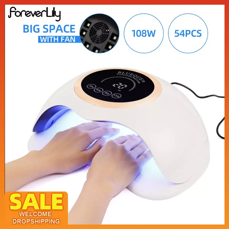 

2022New LED UV Lamp Nail Dryer 54PCS LEDs UV Lamp Dual Hands For Drying Gel Polish Smart Sensor Curing Nail Lamp Strong Power Fa