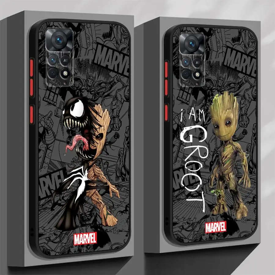 Чехол для телефона Marvel Groot Baby Xiaomi Redmi Note 11 12 13 Pro Plus 11Pro 5G 7 8 9 10Pro 8T 9S 10S 12S Cover Shell