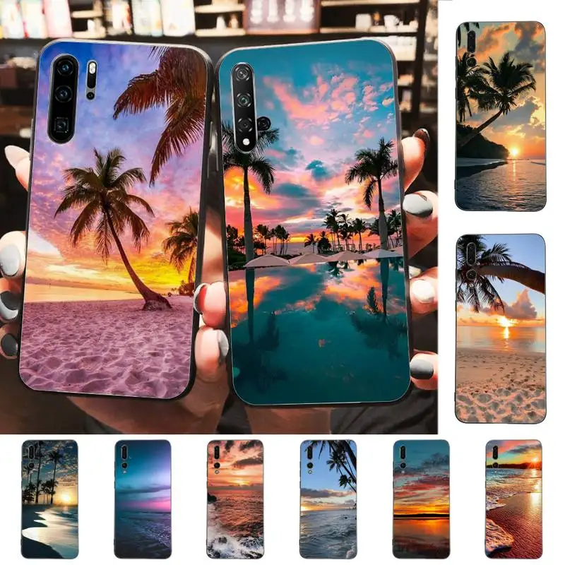 

Beach Dusk sky Phone Case for Huawei P30 40 20 10 8 9 lite pro plus Psmart2019
