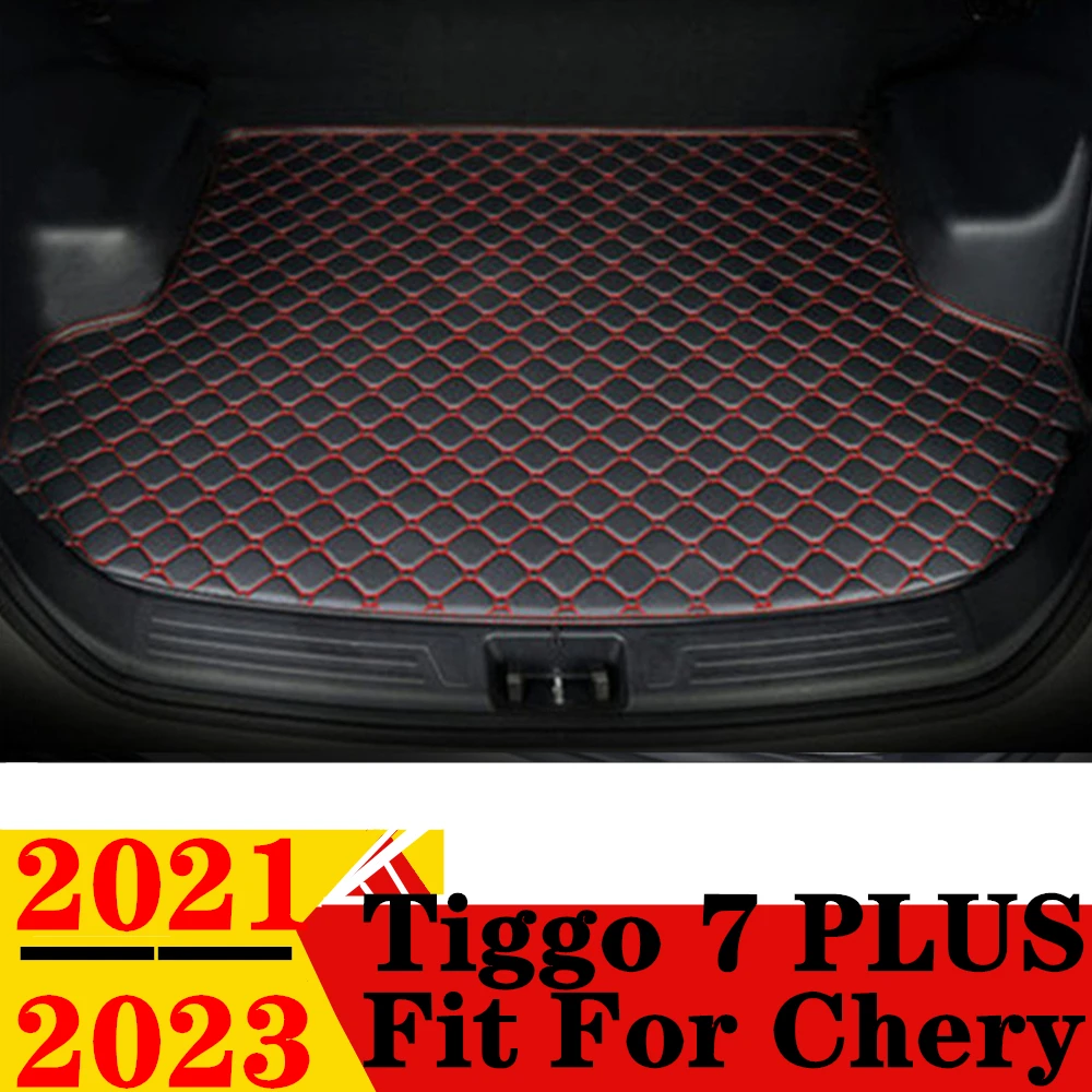 

Коврик для багажника автомобиля Chery Tiggo 7 PLUS 21 22 23, плоский водонепроницаемый задний коврик для груза, коврик, автомобильные аксессуары, подкладка для багажника