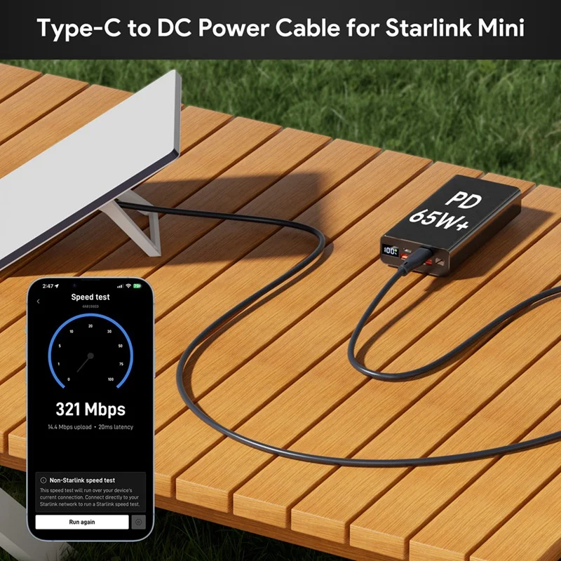 Кабель питания USB C к переменному току для входа Starlink Mini Type-C водонепроницаемому