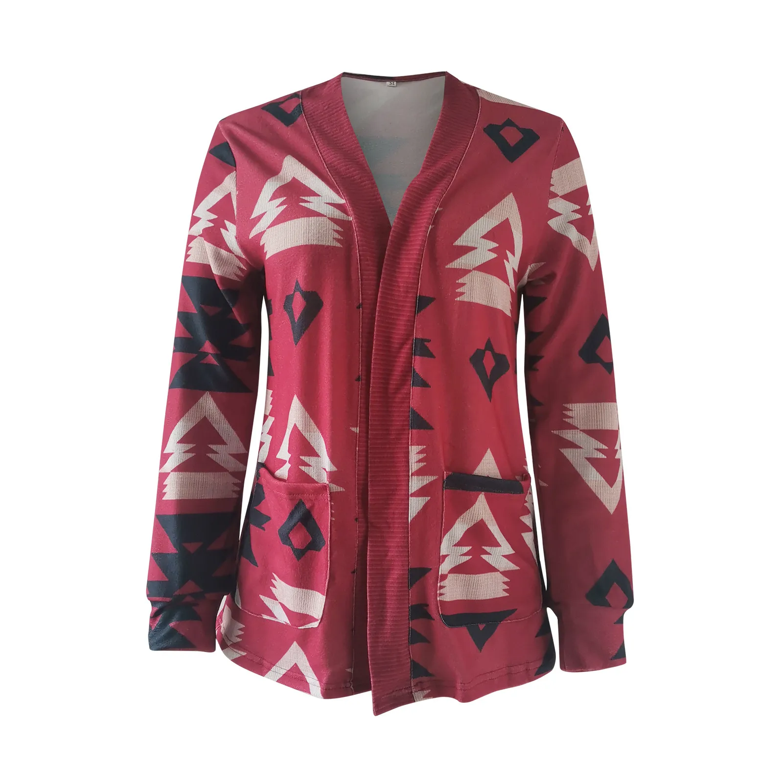 

Кардиган женский осенне-зимний тонкий с длинными рукавами и карманами