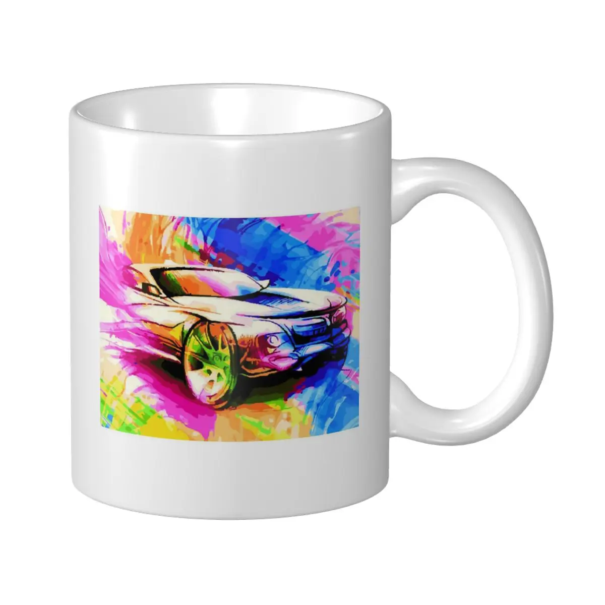 Керамическая чашка с гоночной машиной подарок для друзей на день рождения