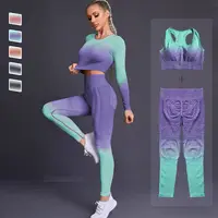 2/3/5PCS Seamless Women Yoga Set Workout Sportswear Gym Clothing Fitness Long Sleeve Crop Top High Waist Leggings Sports Suits 1