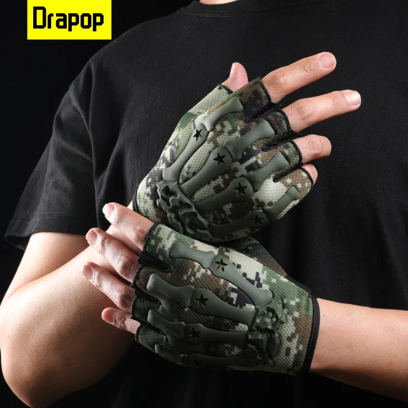 Перчатки мужские полупальцевые для езды на мотоцикле летние защитные перчатки