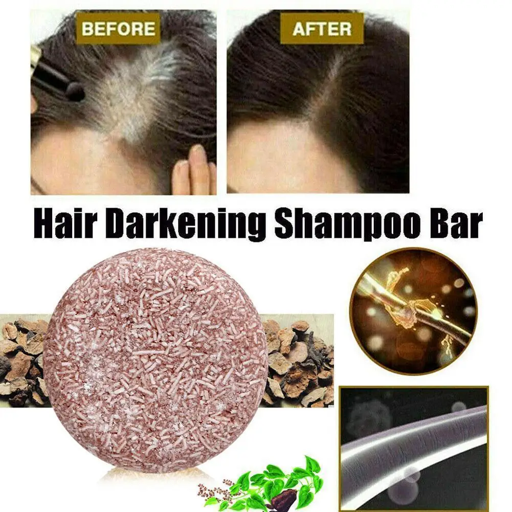 

10 г, эссенция Polygonum, шампунь для затемнения волос, мыло, натуральная Органическая мягкая формула, шампунь для волос, очищение для серых волос