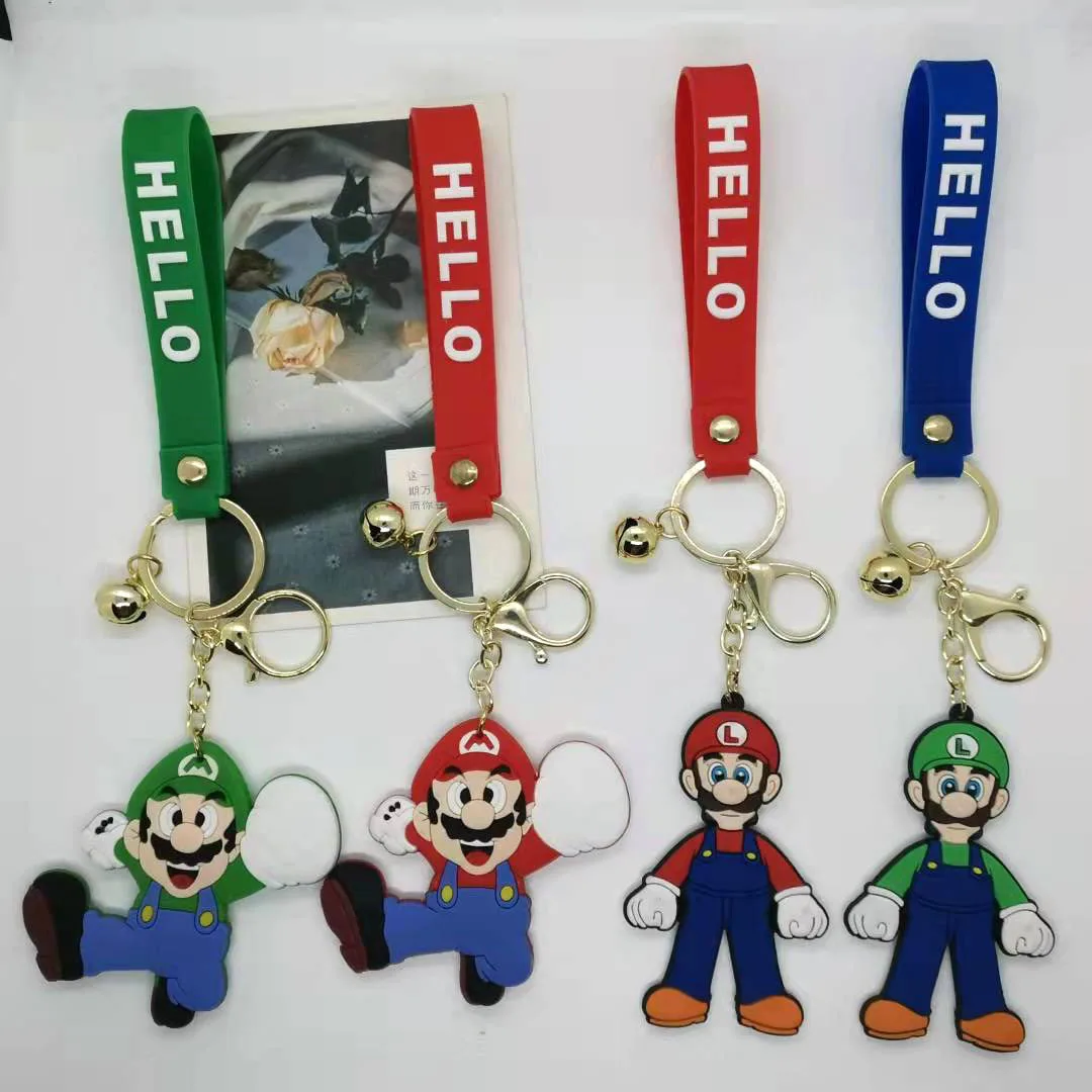 

Super Mario Bros Keychain Cartoon Anime Pendant Bag Car Chain Novelty Pendant Accessories Wholesale Kids Christmas Party Gifts