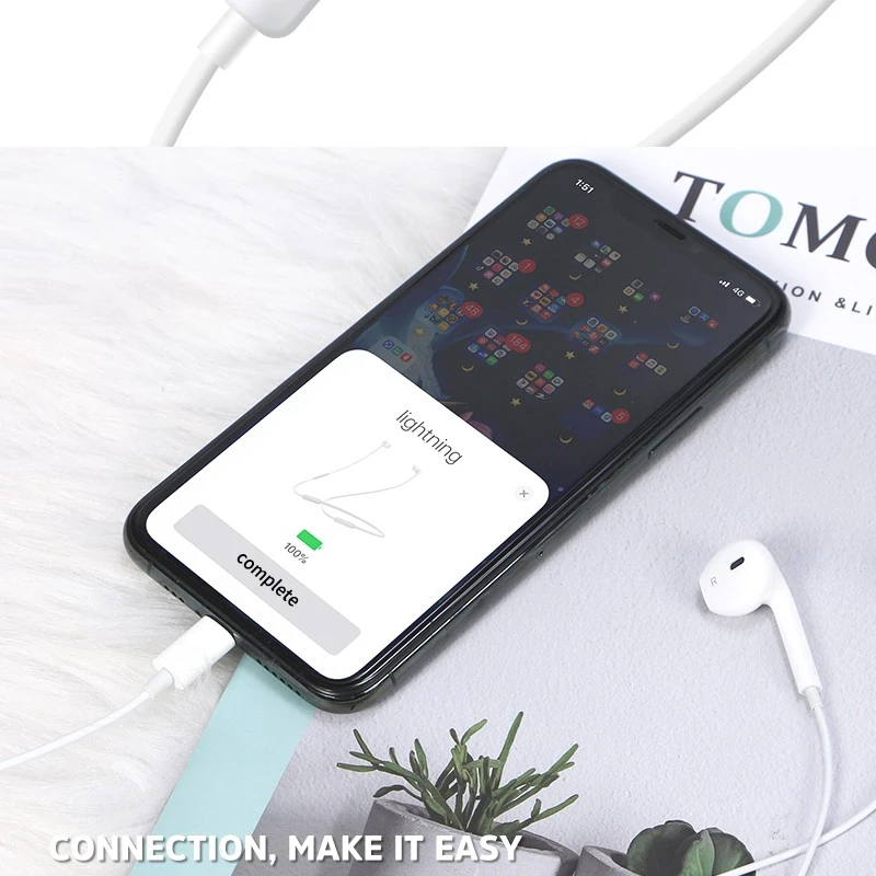 Наушники-вкладыши с подсветкой проводные наушники Bluetooth для IPhone 13 12 11 Pro XR XS Max Mini 7