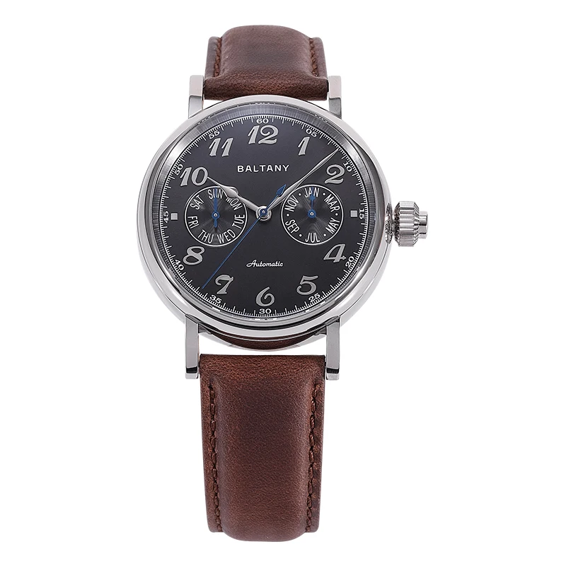 Мужские автоматические часы Baltany 41 мм механические наручные Pilot сапфировое
