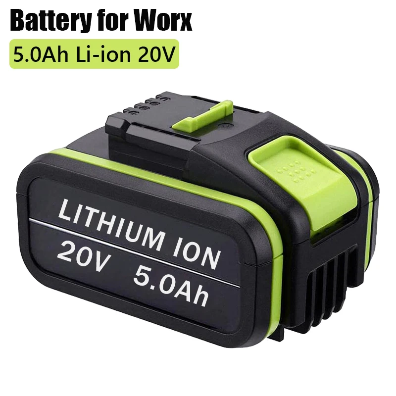 

2022 NEW 20V5000mAh Lithium Rechargeable Replacement Battery for Worx Power Tools WA3551 WA3553 WX390 WX176 WX178 WX386 WX678