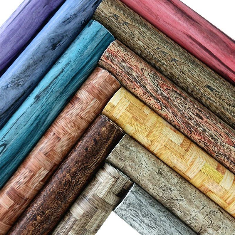 

Natural Cork Wood Printed Colored PU Fabric Faux Leather Sheets Smooth Waterproof Synthetic Roll For DIY Bow Wallets Plant Mats